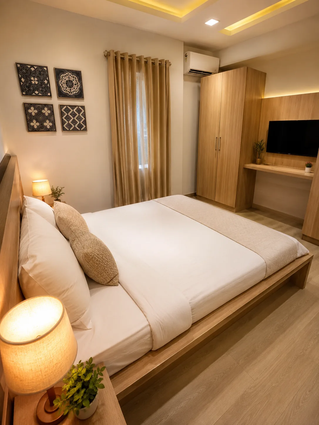 Alternate angle of the double bedroom with study desk